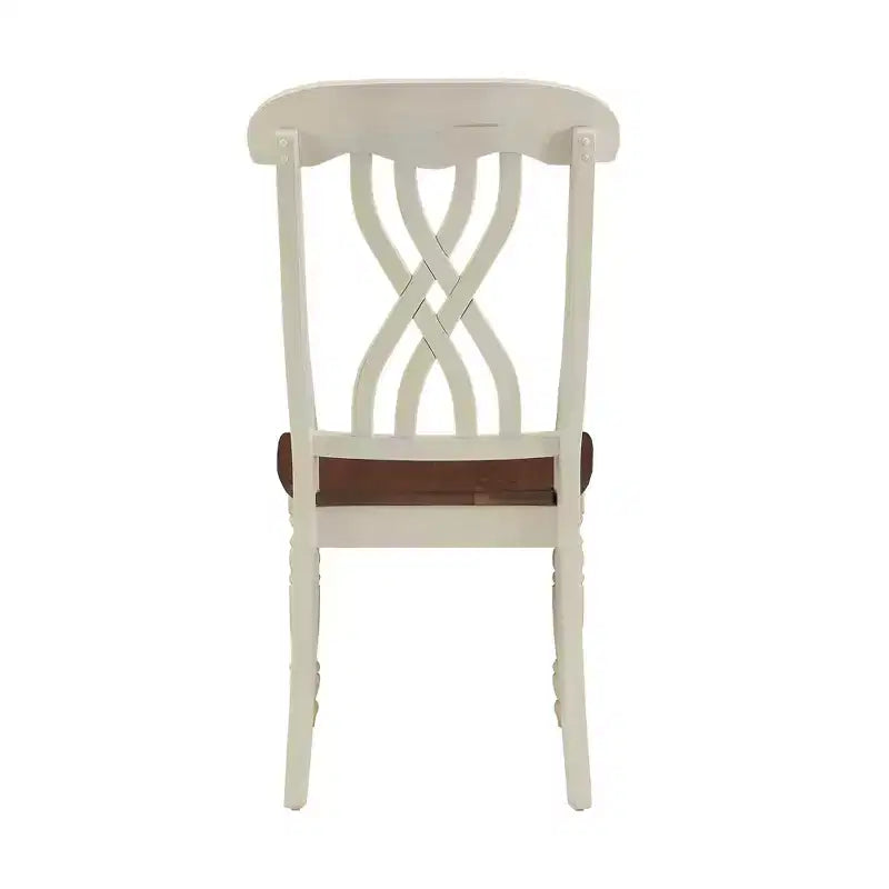 Chaises de salle à manger Ohana bicolores à dossier croisé (lot de 2) - iNSPIREQ