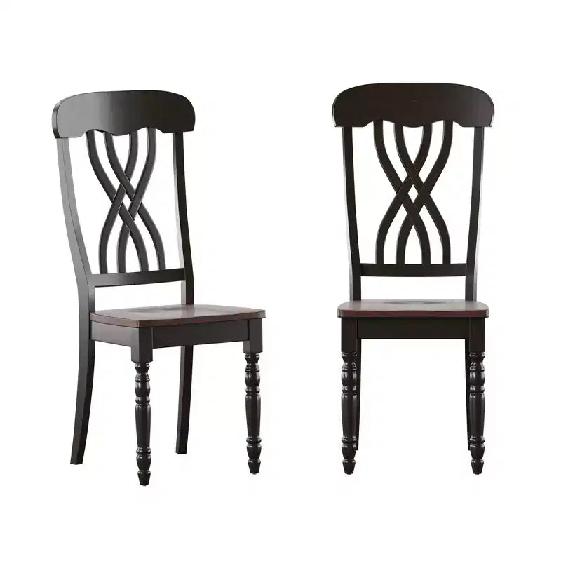 Chaises de salle à manger Ohana bicolores à dossier croisé (lot de 2) - iNSPIREQ