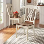 Chaises de salle à manger Ohana bicolores à dossier croisé (lot de 2) - iNSPIREQ