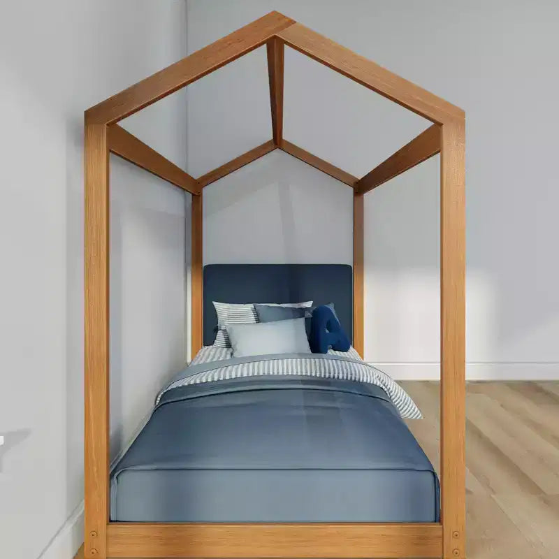 Lit jumeau cabane + tête de lit flottante pour lits superposés, jumeau 945 x 535 mm