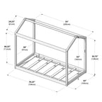 Lit jumeau cabane + tête de lit flottante pour lits superposés, jumeau 945 x 535 mm