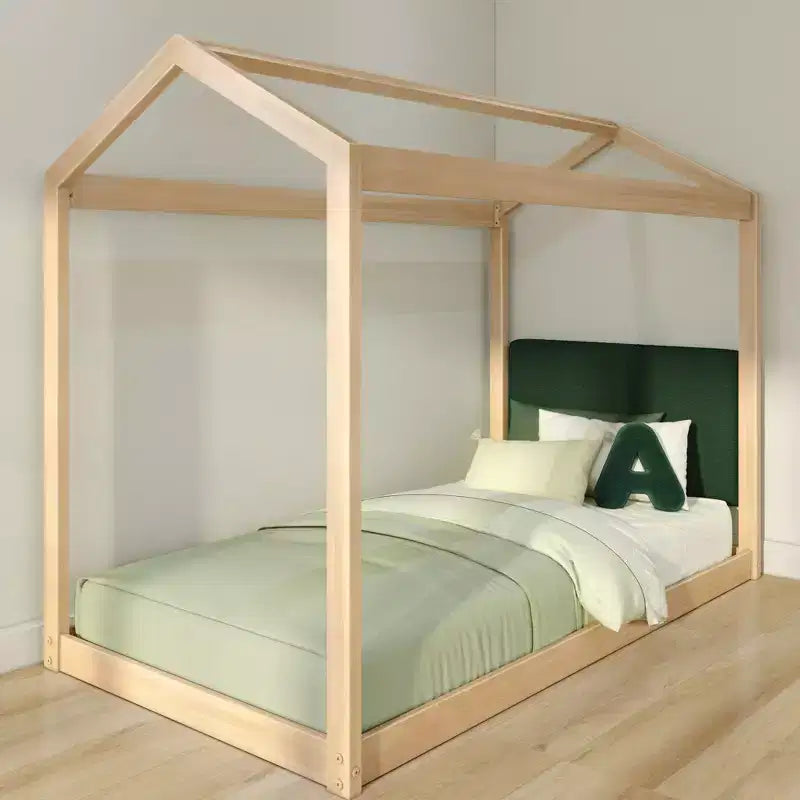 Lit jumeau cabane + tête de lit flottante pour lits superposés, jumeau 945 x 535 mm