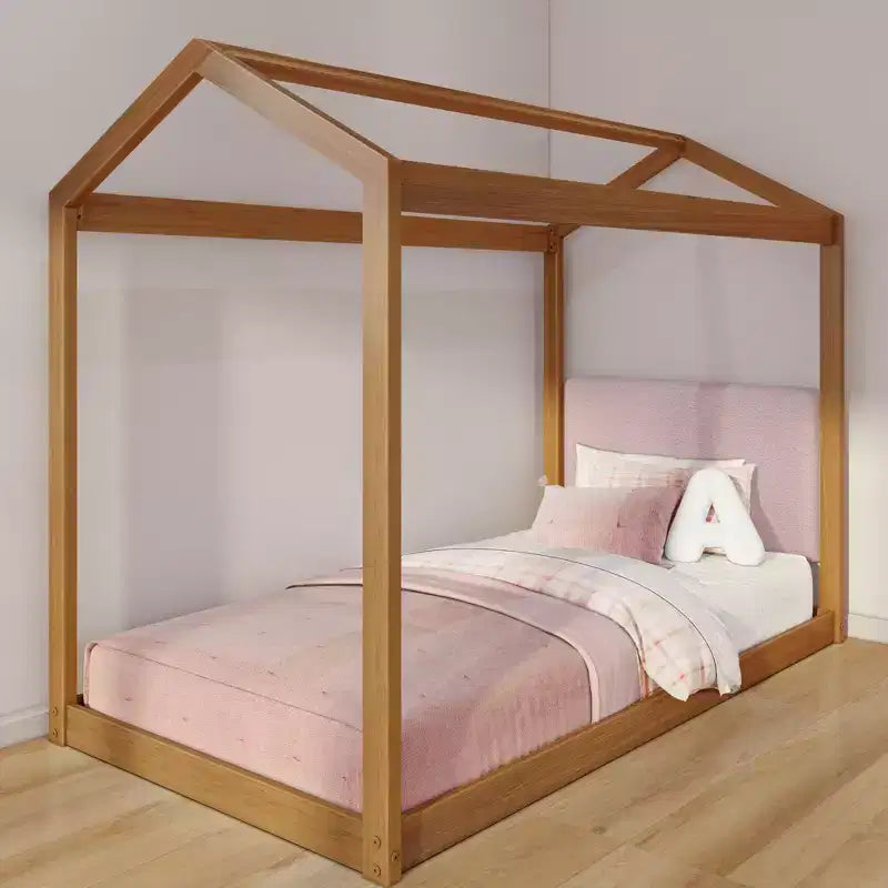 Lit jumeau cabane + tête de lit flottante pour lits superposés, jumeau 945 x 535 mm
