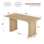 Table de salle à manger 160 cm pour 6 à 8 personnes, Table de cuisine de style campagnard avec grand plateau, Table à manger rectangulaire pour salle à manger, salon, cuisine