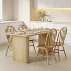 Table de salle à manger 160 cm pour 6 à 8 personnes, Table de cuisine de style campagnard avec grand plateau, Table à manger rectangulaire pour salle à manger, salon, cuisine