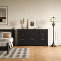 Wood Chest of Drawers with Metal Handles for Living Room, Hallway, Entryway