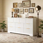 Commode en bois avec poignées métalliques pour salon, couloir, entrée