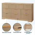 Commode en bois avec poignées métalliques pour salon, couloir, entrée