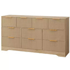 Commode en bois avec poignées métalliques pour salon, couloir, entrée