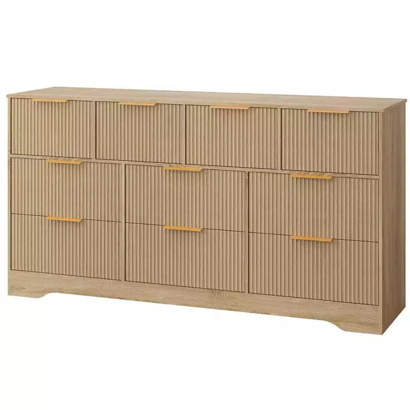 Commode en bois avec poignées métalliques pour salon, couloir, entrée