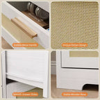 Commode en bois avec poignées métalliques pour salon, couloir, entrée