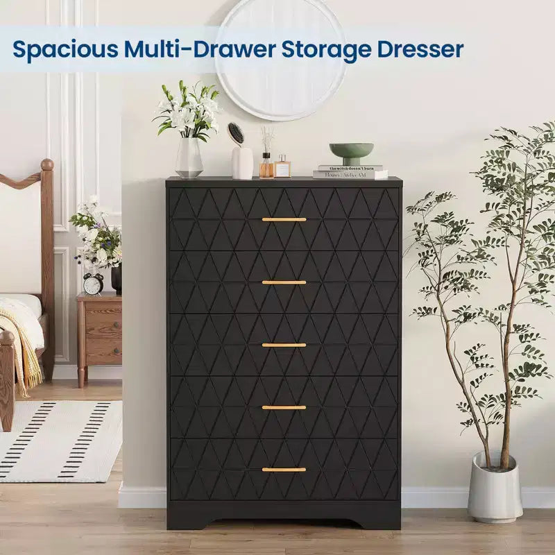 Commode en bois avec poignées métalliques pour salon, couloir, entrée