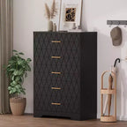 Commode en bois avec poignées métalliques pour salon, couloir, entrée