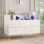 Commode en bois avec poignées métalliques pour salon, couloir, entrée