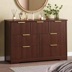 Commode en bois avec poignées métalliques pour salon, couloir, entrée