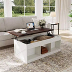 Acekool Lift Top Coffee Table with Hidden Storage, Farmhouse Accent Table for Living Room