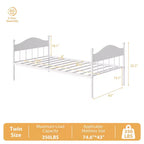 Lit de repos double robuste avec rangement dissimulé, capacité de 158 kg, cadre en métal, tête de lit garnie de bois, aucun sommier tapissier requis