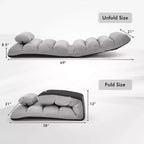 Canapé paresseux pliant Costway, Chaise longue avec dossier réglable sur 5 positions Gris/Beige