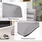 Canapé paresseux pliant Costway, Chaise longue avec dossier réglable sur 5 positions Gris/Beige