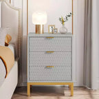 Table de chevet moderne Lantine avec 3 tiroirs, table de chevet blanche pour chambre à coucher, table d'appoint de canapé avec tiroirs de rangement