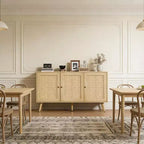 47.2 Rattan Sideboard with 3 Doors for Kitchen, Living Room, Entryway, Dining Room