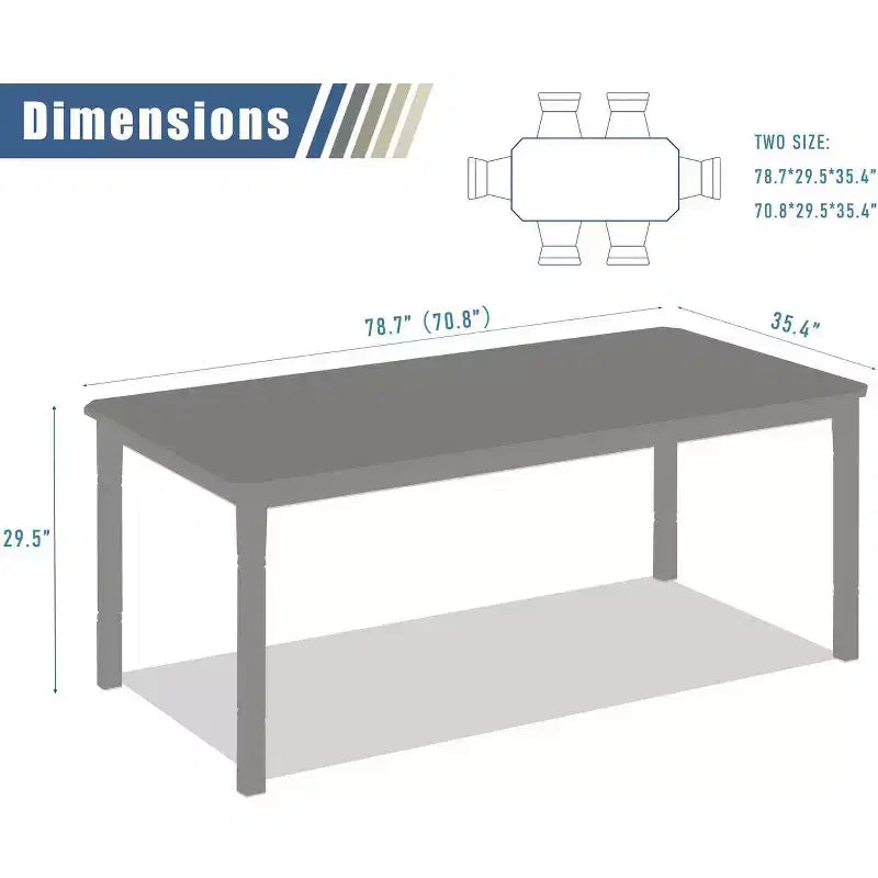 Coolmee Table de Salle à Manger de Ferme pour 6 à 8 Personnes, Table de Cuisine Rustique Industrielle avec Cadre Métallique Robuste et Coins Biseautés, Coin Repas de Salle à Manger