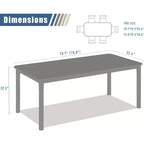 Coolmee Table de Salle à Manger de Ferme pour 6 à 8 Personnes, Table de Cuisine Rustique Industrielle avec Cadre Métallique Robuste et Coins Biseautés, Coin Repas de Salle à Manger
