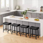 Tabourets de Bar, Lot de 2 ou 4 Chaises de Bar, Tabourets de Bar Selle avec Surface Courbée, Rembourrage Épais de 8 cm, pour Cuisine, Salle à Manger, Café