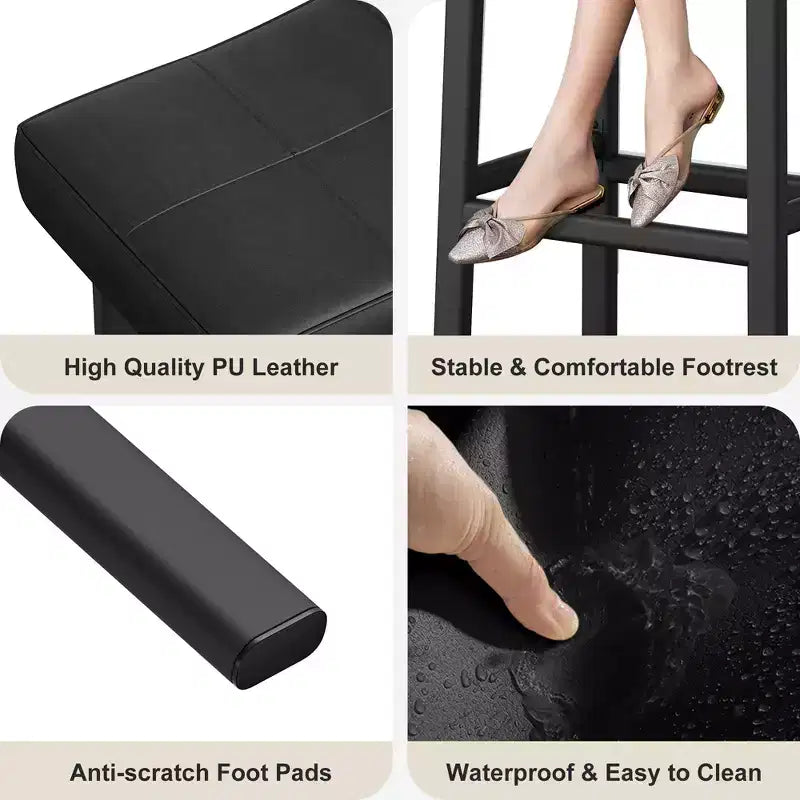 Tabourets de Bar, Lot de 2 ou 4 Chaises de Bar, Tabourets de Bar Selle avec Surface Courbée, Rembourrage Épais de 8 cm, pour Cuisine, Salle à Manger, Café