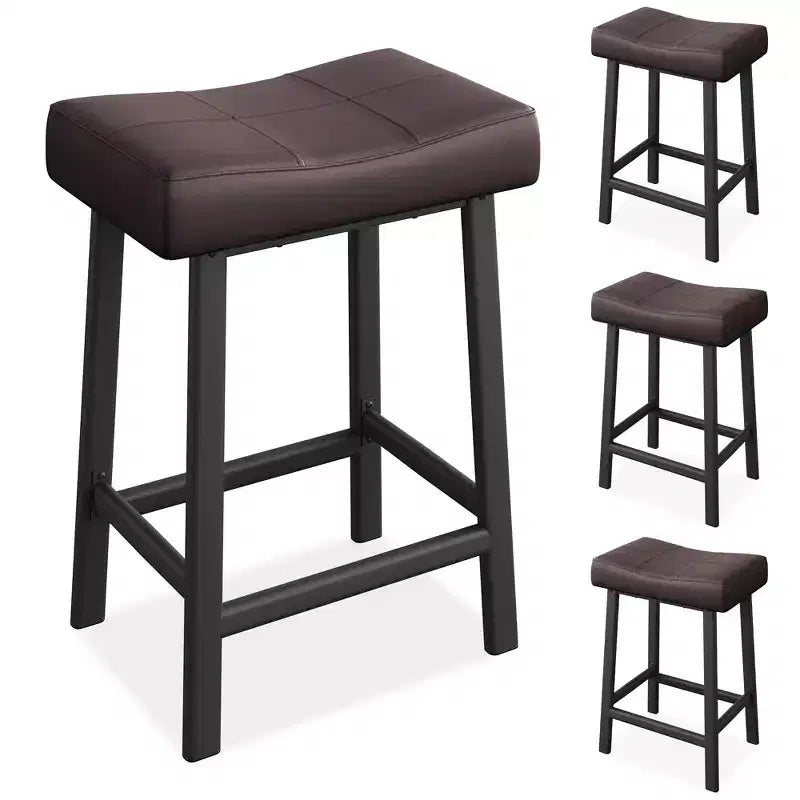Tabourets de Bar, Lot de 2 ou 4 Chaises de Bar, Tabourets de Bar Selle avec Surface Courbée, Rembourrage Épais de 8 cm, pour Cuisine, Salle à Manger, Café