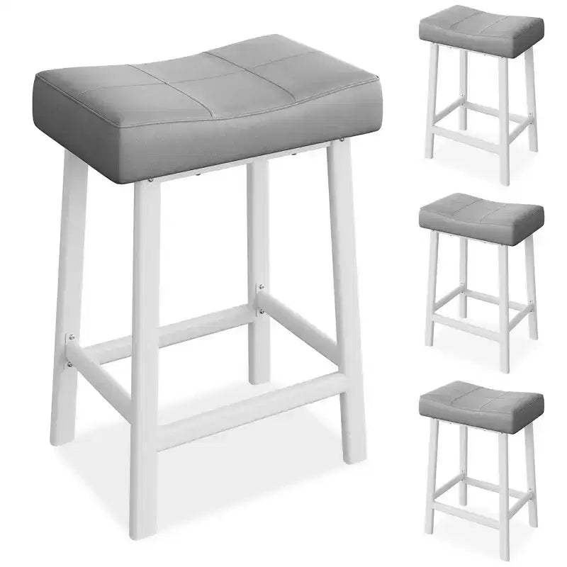 Tabourets de Bar, Lot de 2 ou 4 Chaises de Bar, Tabourets de Bar Selle avec Surface Courbée, Rembourrage Épais de 8 cm, pour Cuisine, Salle à Manger, Café