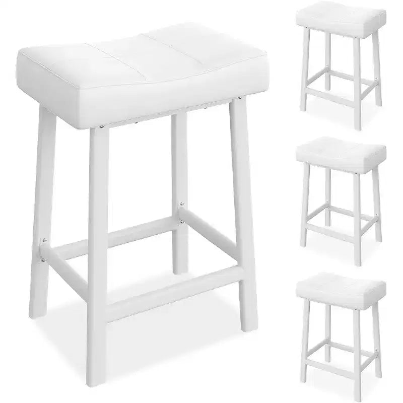 Tabourets de Bar, Lot de 2 ou 4 Chaises de Bar, Tabourets de Bar Selle avec Surface Courbée, Rembourrage Épais de 8 cm, pour Cuisine, Salle à Manger, Café