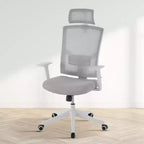 Ergonomic High Back Mesh Office Chair, Reversible-style-Up Arms, Adjustable Headrest & Lumbar Support, with Wheels, for Home Office