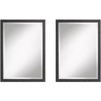 Uttermost Braddock Black 28 x 38 Rectangular Wall Mirrors Set of 2