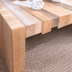 GDFStudio Deidre Table Basse Rectangulaire Moderne Rustique en Bois avec Design à Lattes