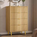 4 Drawer Storage Chest of Drawers with Vintage Metal Handles, Deep Chest of Drawers for Bedroom, Living Room, Hallway & Entrance