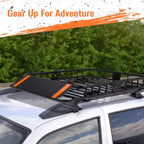 Galerie de toit, Panier de toit en acier pour le transport de marchandises, Support de bagages pour SUV et pick-up, Capacité de 90 kg