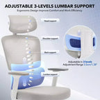 Chaise de bureau ergonomique - Chaise de bureau en maille avec support lombaire, chaise de jeu d'ordinateur à dossier haut avec appuie-tête, chaises de travail pivotantes à roulettes