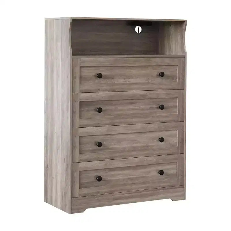 Commode en bois à 4 tiroirs, table de chevet moderne
