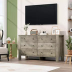 Commode de chambre large à 6 tiroirs, en bois moderne avec tiroirs de rangement profonds, poignées en métal - Idéale pour chambre d'enfant, entrée, couloir