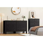 Commode de chambre large à 6 tiroirs, en bois moderne avec tiroirs de rangement profonds, poignées en métal - Idéale pour chambre d'enfant, entrée, couloir