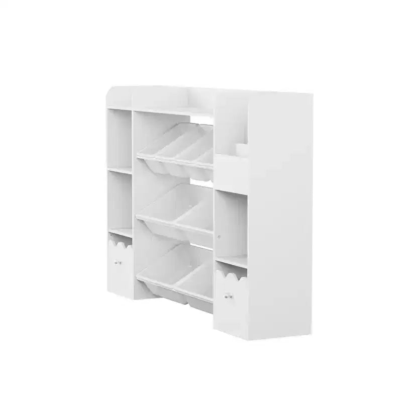 GOTGELIF Étagère à Livres 4-en-1 pour Enfants avec Bacs de Rangement et Tiroirs à Roulettes - Organisateur de Jouets Montessori pour Salle de Jeux et Chambre