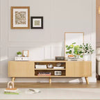 GDFStudio Avalon Wood Fluted Wave TV Stand for TVs up to 70 Inches