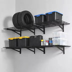4 Pack Garage Wall Shelving, 2x3ft Metal Floating Storage Rack, 1400 LBS Capacity Wall Mounted Organization System for Living Room Kitchen Garage