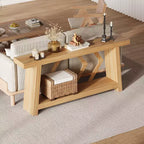 COZONY Table console 70,9" tout en bois, table de canapé étroite extra longue à 2 niveaux pour entrée, couloir, salon