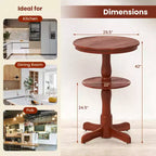 Costway Lot de 2 Tables Hautes Rondes à 2 Niveaux avec Étagère de Rangement et Pied Central pour Cuisine