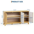 Buffet Bahut de Ferme Moderne 147 cm avec 3 Portes, Étagères Réglables