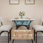 Ensemble de salle à manger moderne 5 pièces pour 4 personnes, table de salle à manger rectangulaire compacte avec 4 chaises rembourrées, idéal pour les petits espaces, cuisine et salle à manger