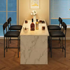 Acekool Lot de 4 chaises de salle à manger rembourrées robustes, hauteur comptoir de 61 cm, pour îlot de cuisine, salle à manger