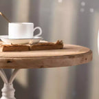 Table d'appoint sur pied noire et blanche Maxax